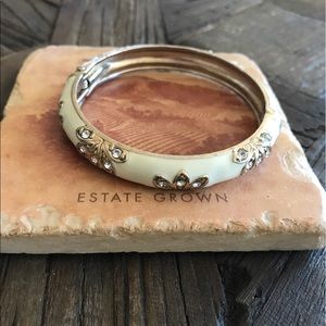 Hinged enamel bangle bracelet