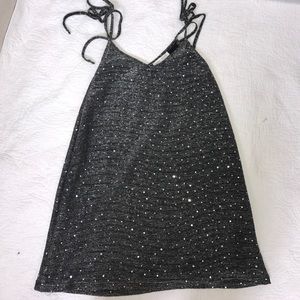 studded metallic knit dress