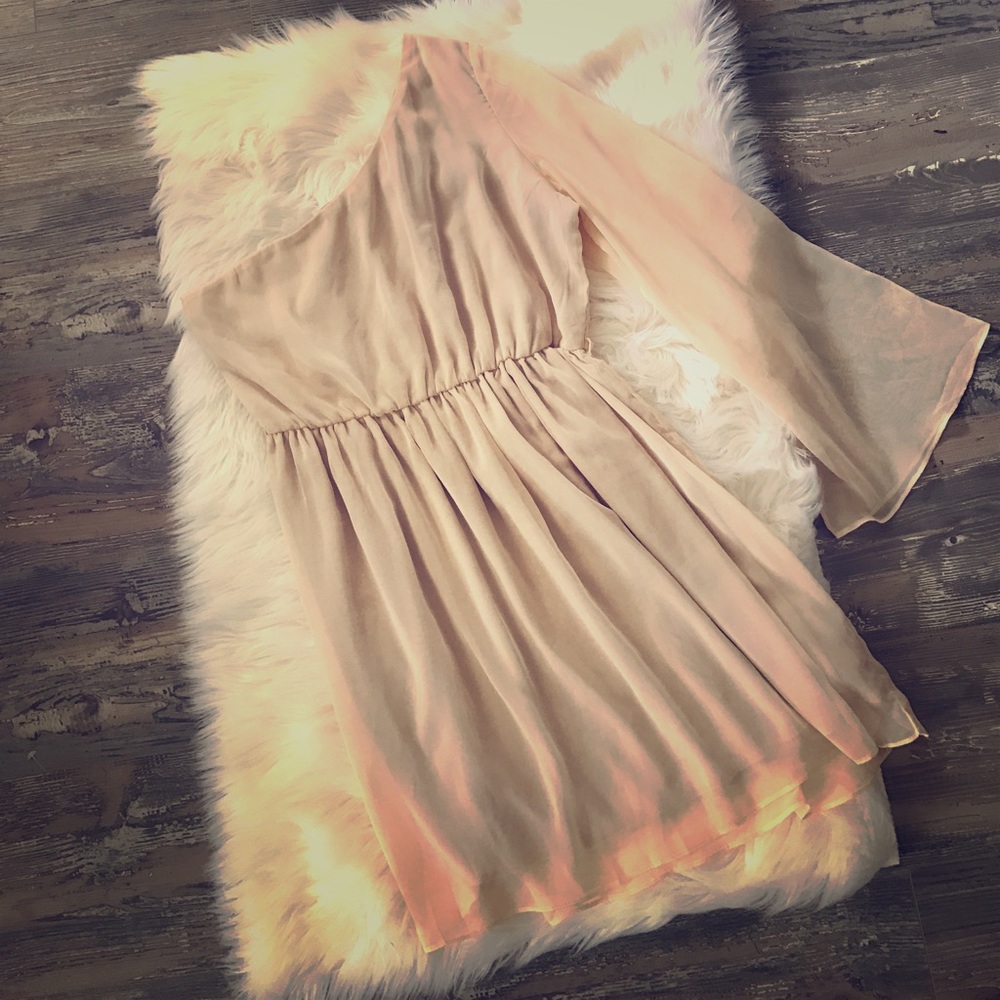 One Shoulder Nude Dress