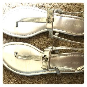 BCBG silver Flip Flops