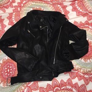 Black leather jacket