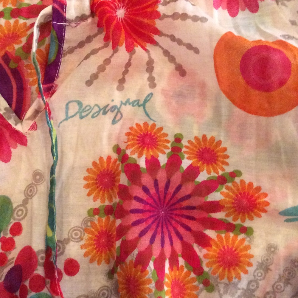 Desigual Flowered Multi- Colored Top Size Small - image 2