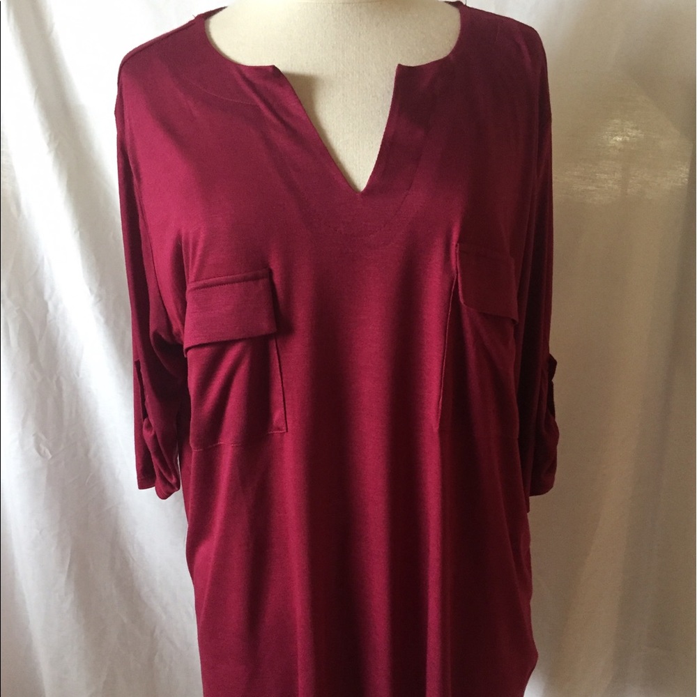 Faith and Joy 3/4 Sleeve Breast pocket Rayon