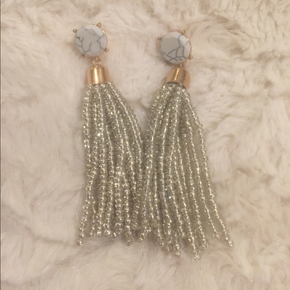 Beaded tassel earrings