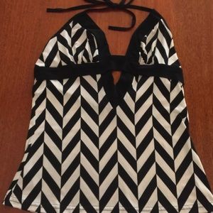 MKM Designs black and white halter top EUC