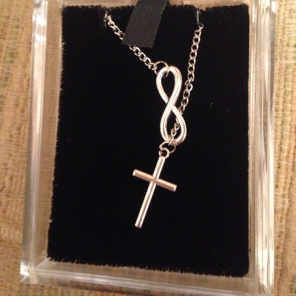 Silver Infinity Cross Necklace