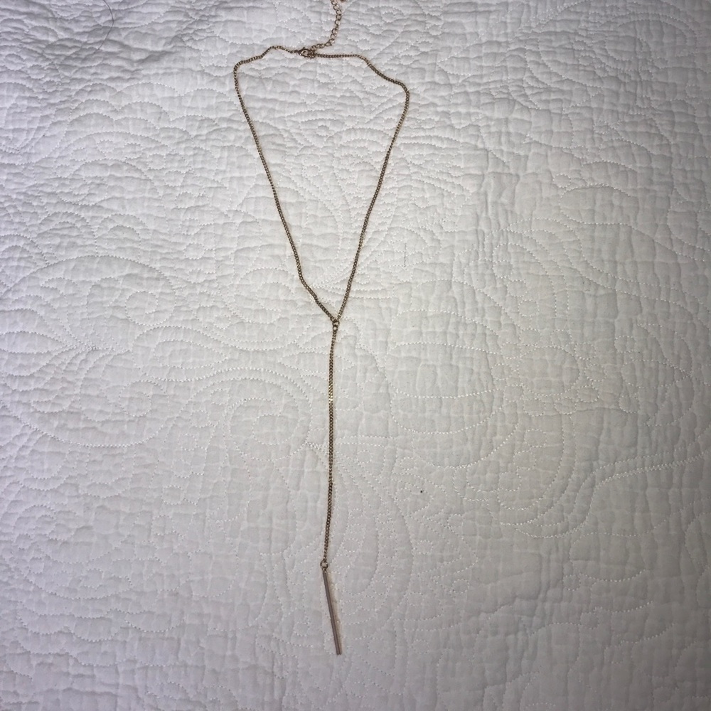 gold forever21 matchstick pendant necklace