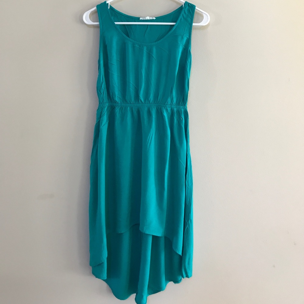 Asymmetrical- High low Green Dress 👗