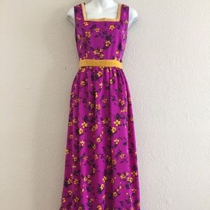 Vintage purple floral Hawaiian maxi dress