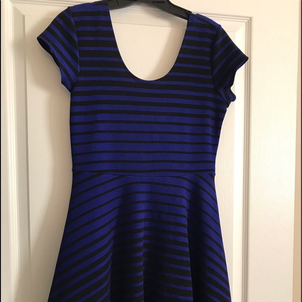 Black and royal blue skater dress, Size L