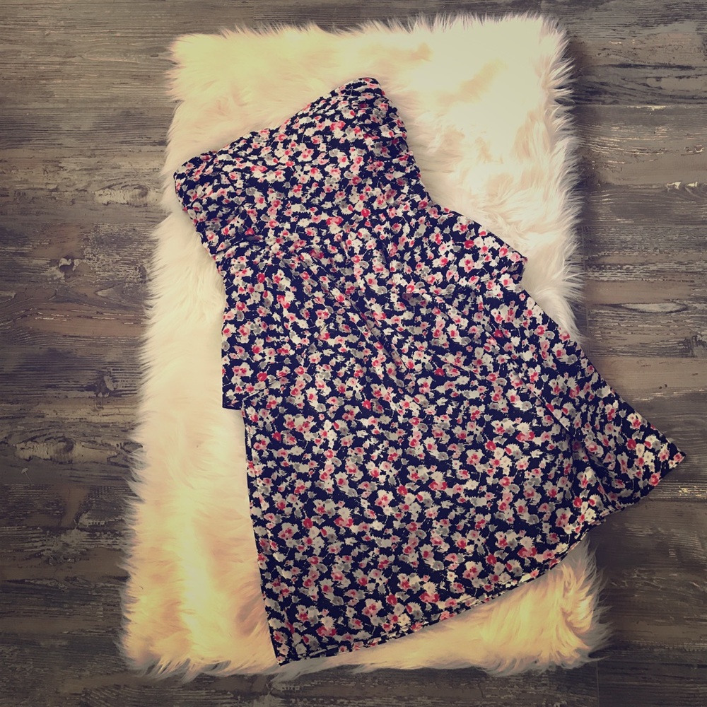 Floral Strapless Dress