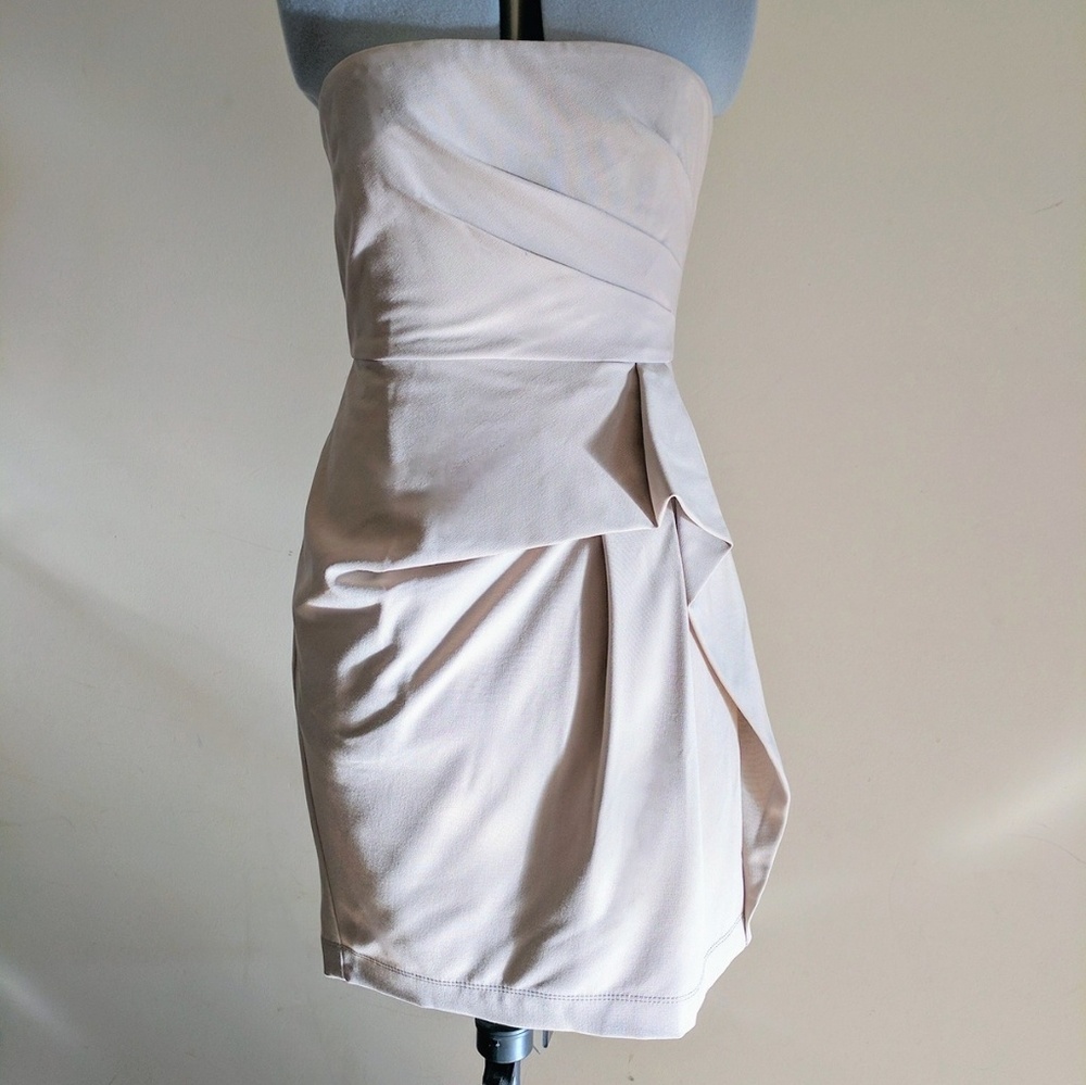 BCBGMaxAzria Beige Draped Dress