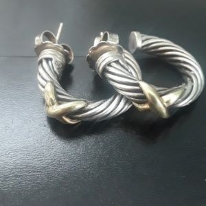 David Yurman Cable X Hoop Earrings
