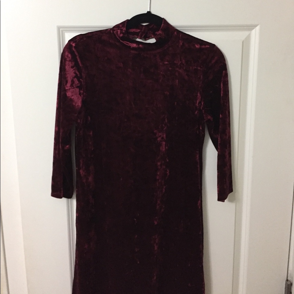 ASOS velvet garnet dress