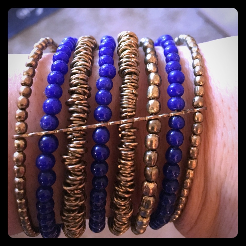 Blue & Gold Cuff Bracelet
