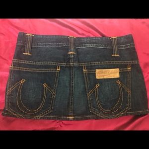 True religion denim mini skirt