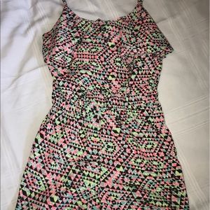 Neon geometric print romper