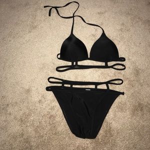 NWOT Caged Black Bikini Set