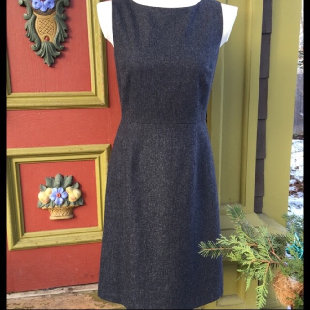J Crew Grey Wool Shift Dress