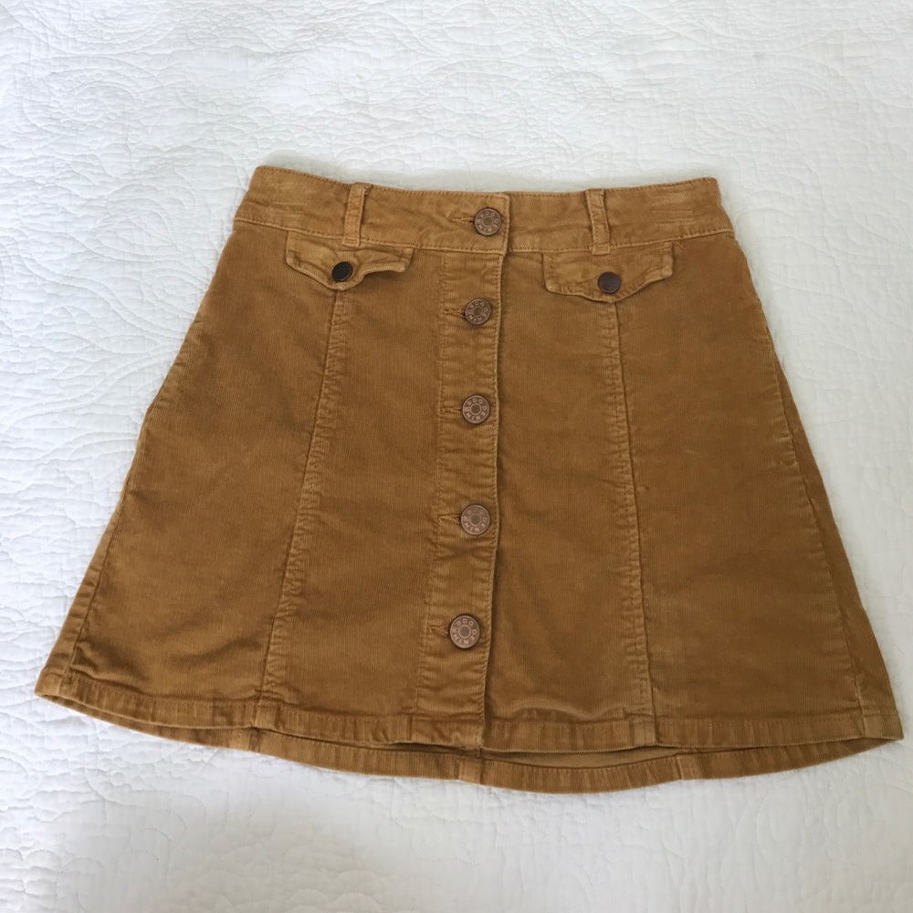urban outfitters mustard corduroy skirt