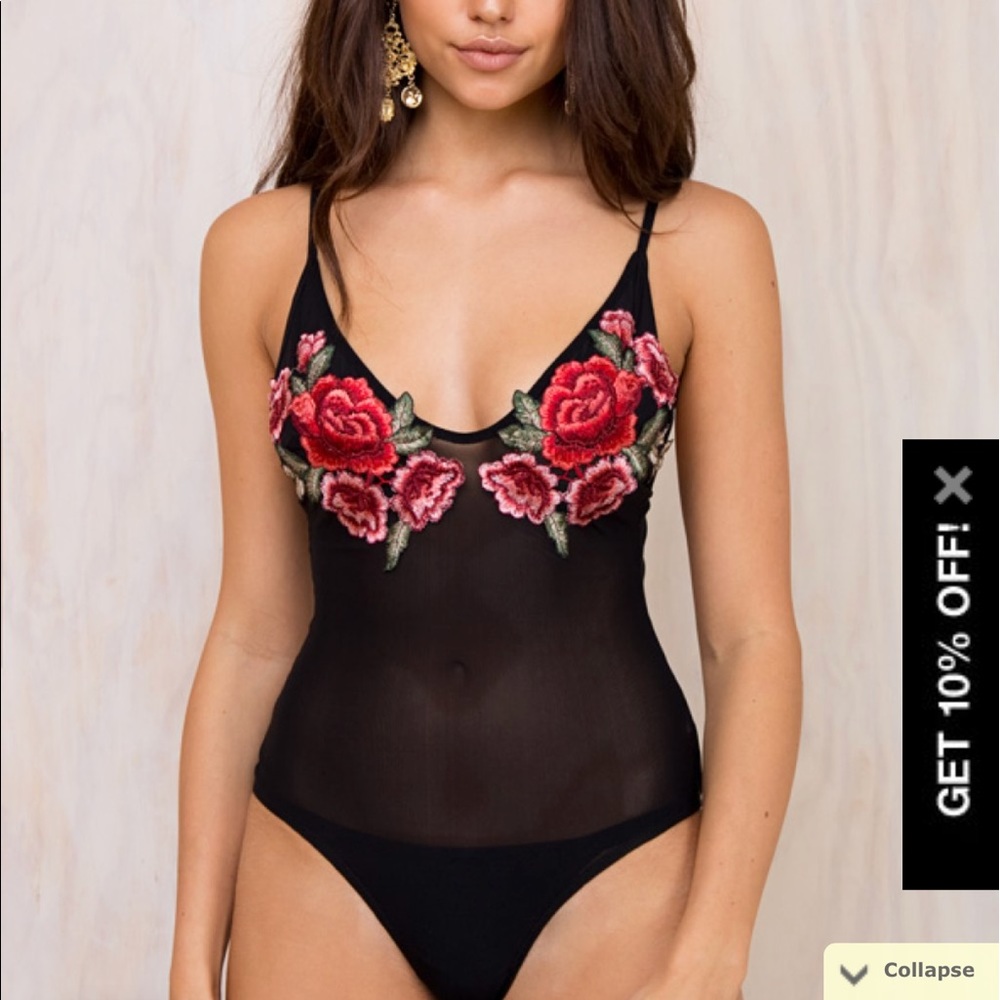 Princess Polly Boutique Body Suit Embroidered