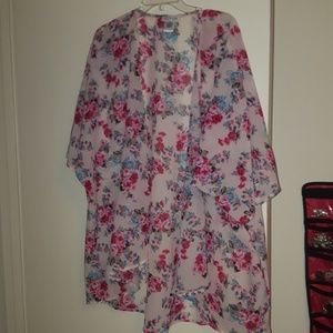 1X Floral Kimono