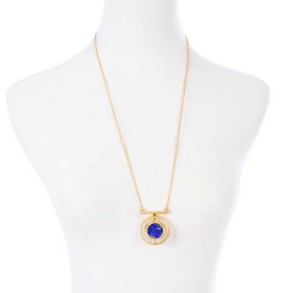 Blue Marbled Vintage Style necklace - Picture 2 of 6