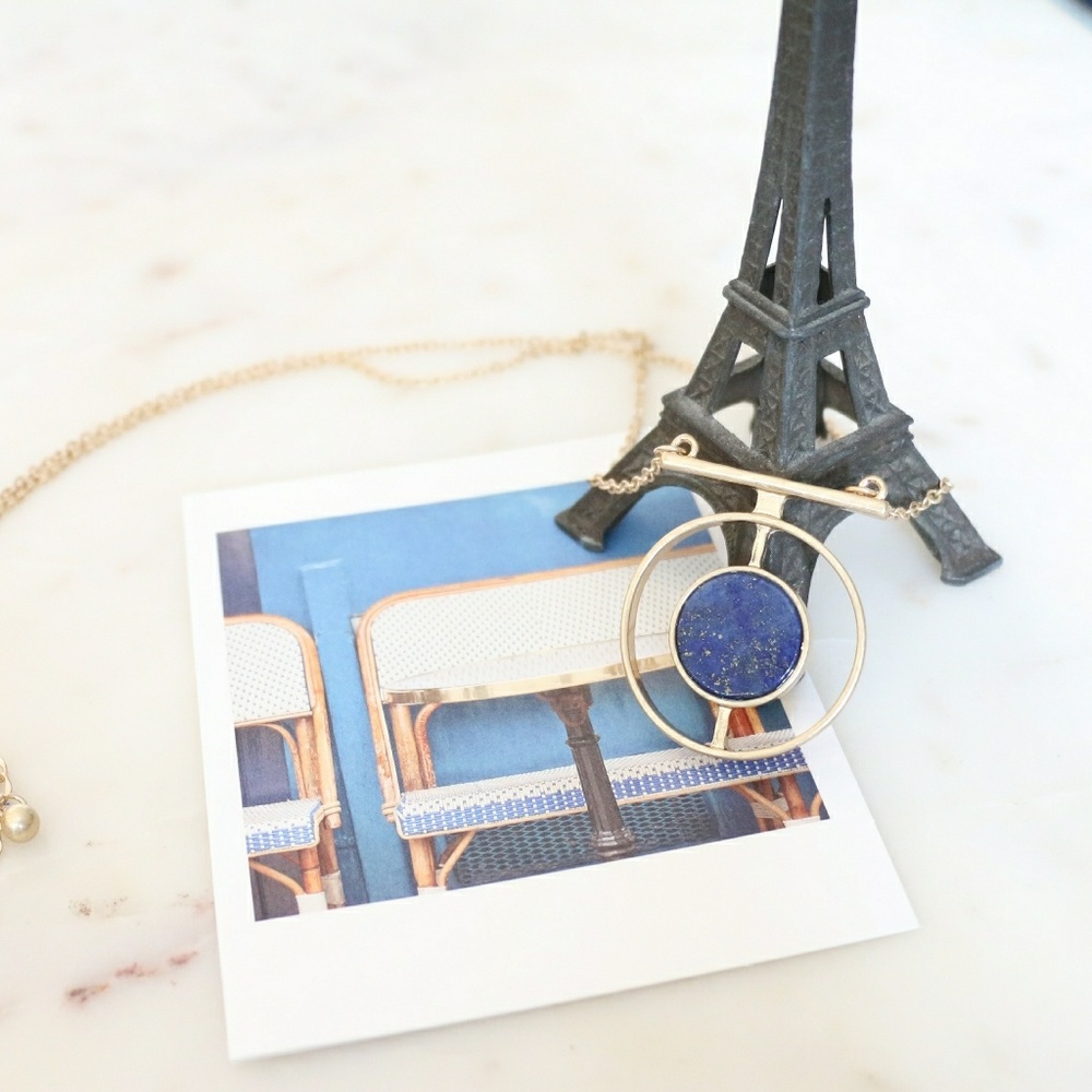 Blue Marbled Vintage Style necklace