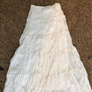 Body Central White Lined Stretch Maxi Skirt.