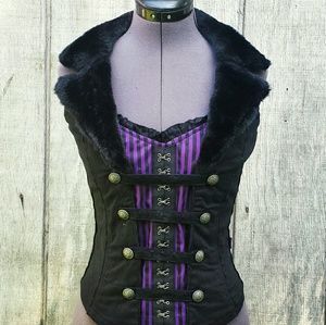 Tripp NYC Purple Striped Halter Top M