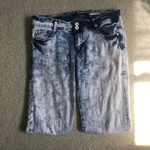 Lovesick blue acid wash skinny jeans