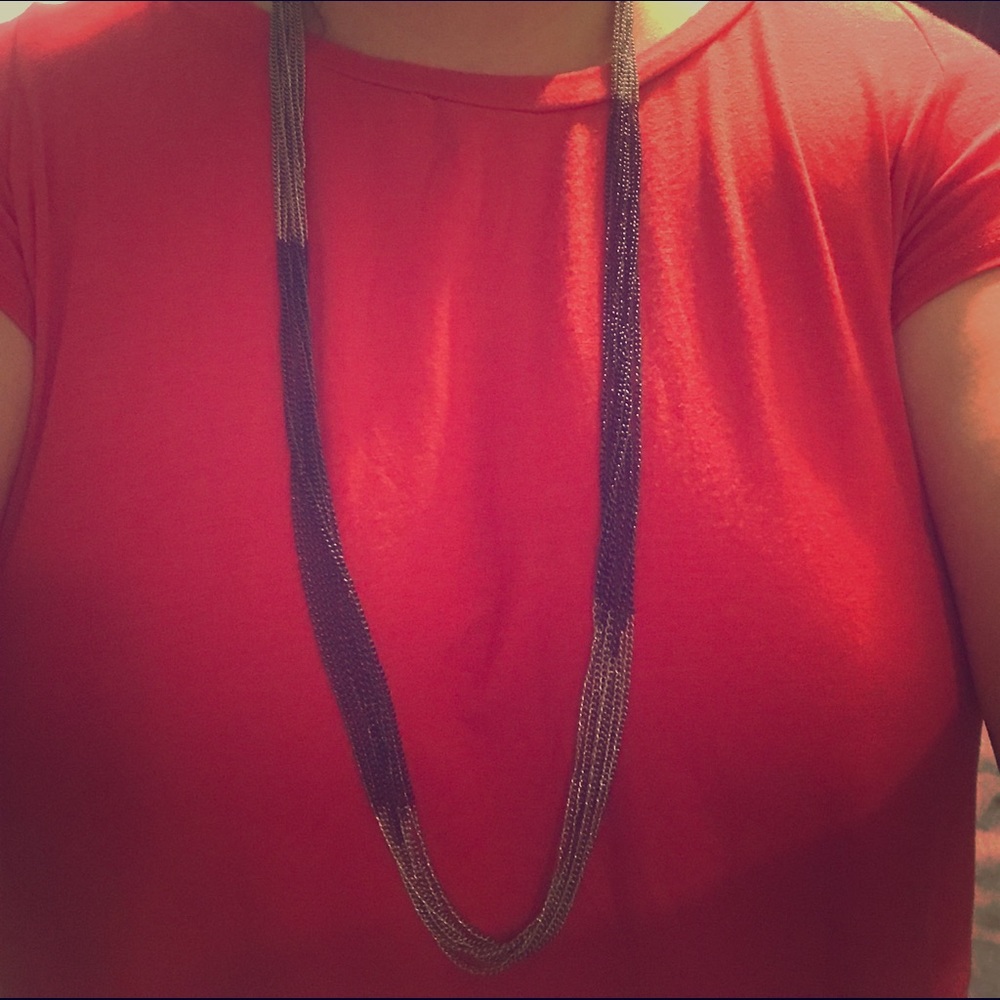 Long multi- strand necklace