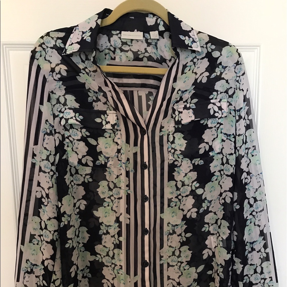 New York & Company Sheer Blouse
