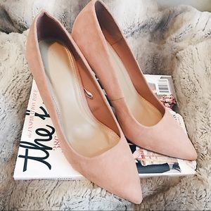 Blush Suede Heels