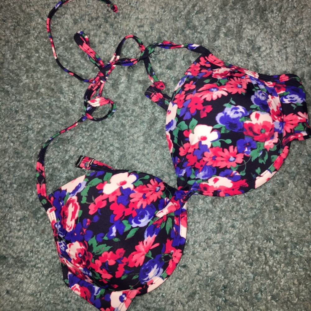 Floral push up bathing suit top