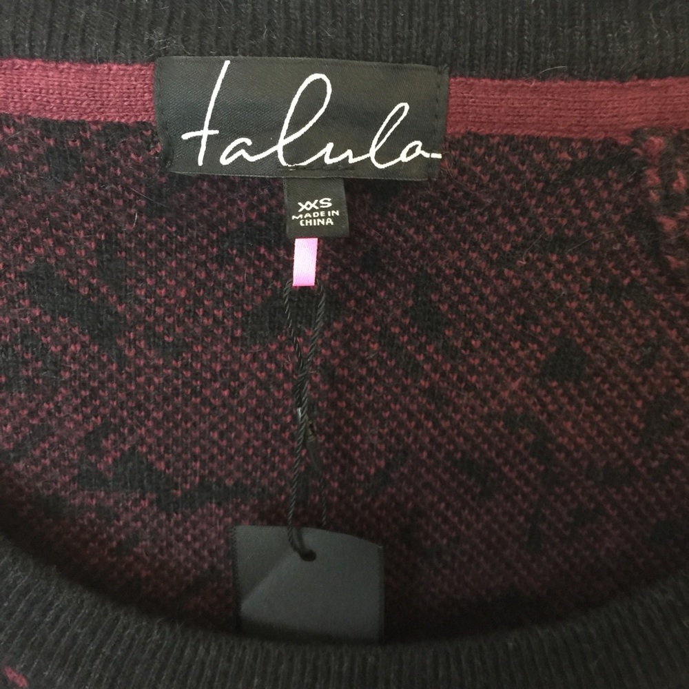 NWT Talula Angora Cashmere Rose Printed Sweater - Picture 3 of 5