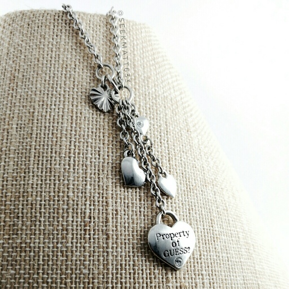 Property of Guess Silver Heart ? Necklace - Picture 3 of 3