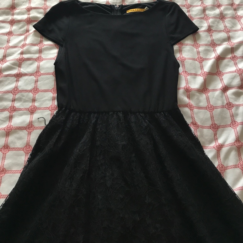 Alice + Olivia black lace dress
