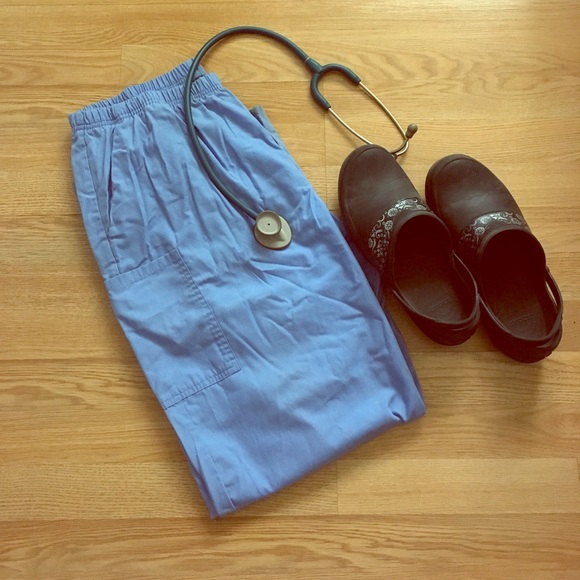 SB Scrubs Pants - Scrub Pants, Powder Blue, Elastic Waistband, XL