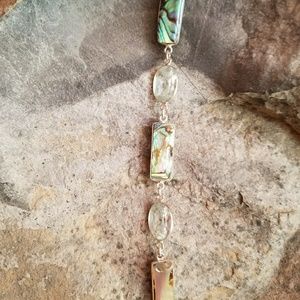 Abalone shell & topaz sterling bracelet