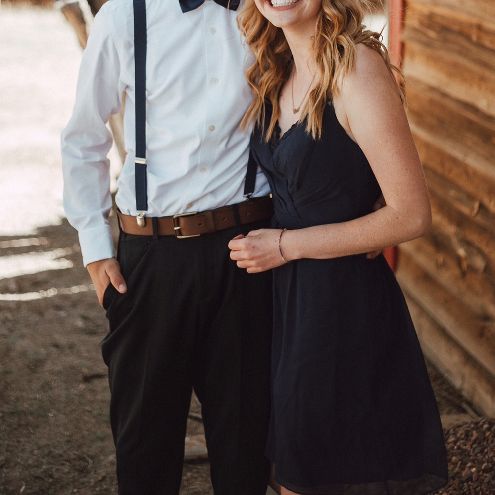 Davids Bridal: navy blue dress