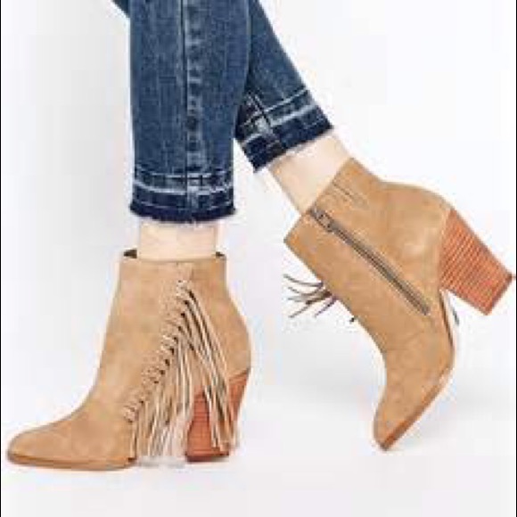 aldo Shoes - New Aldo Tan Suede Fringe Booties Size 8