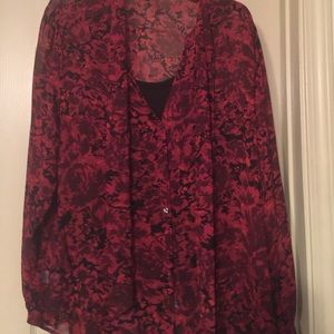 Ann Taylor Sheer top with tank