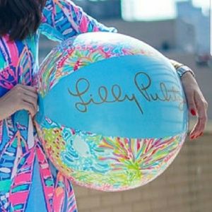 Lilly Pulitzer Beach Ball - Lovers Coral pattern