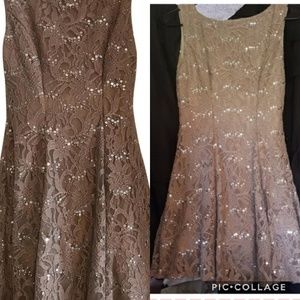Tan sequin dress - size 5/6 CLEARANCE