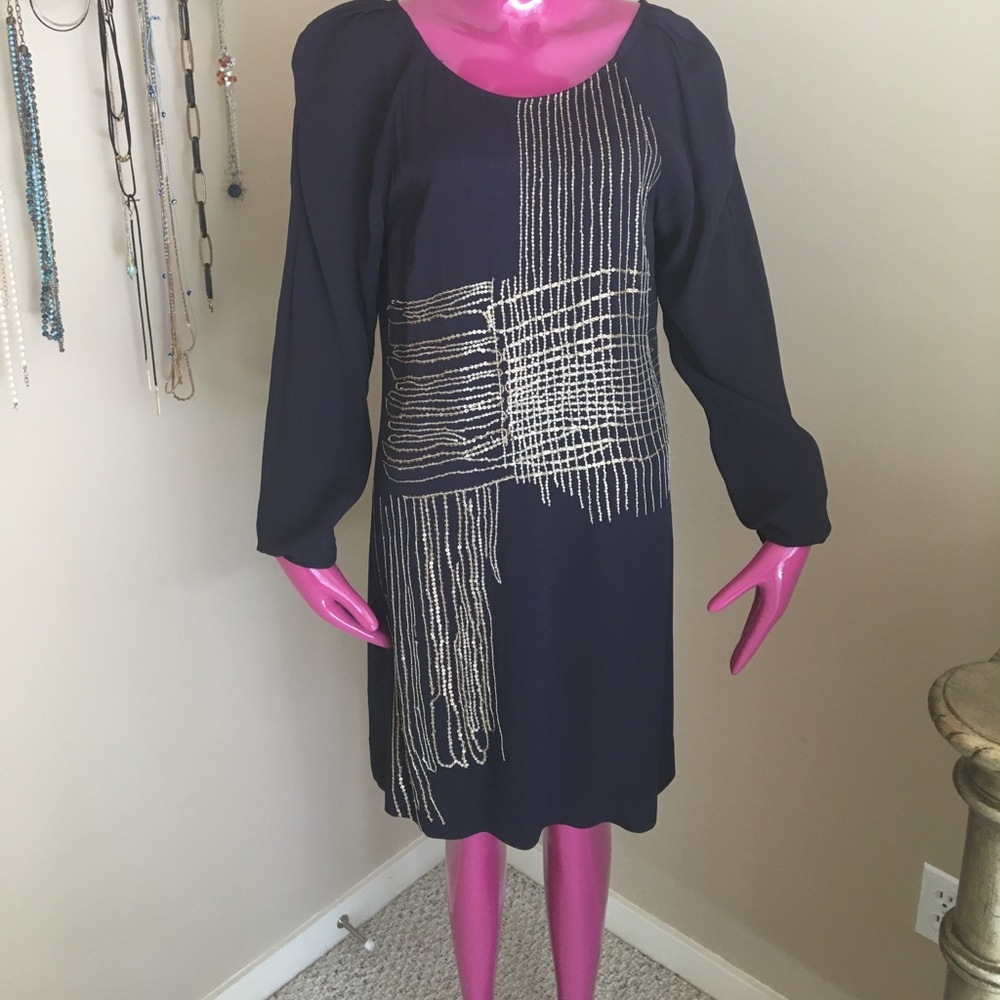 Yoana Baraschi Gold threading Dress. Size 8