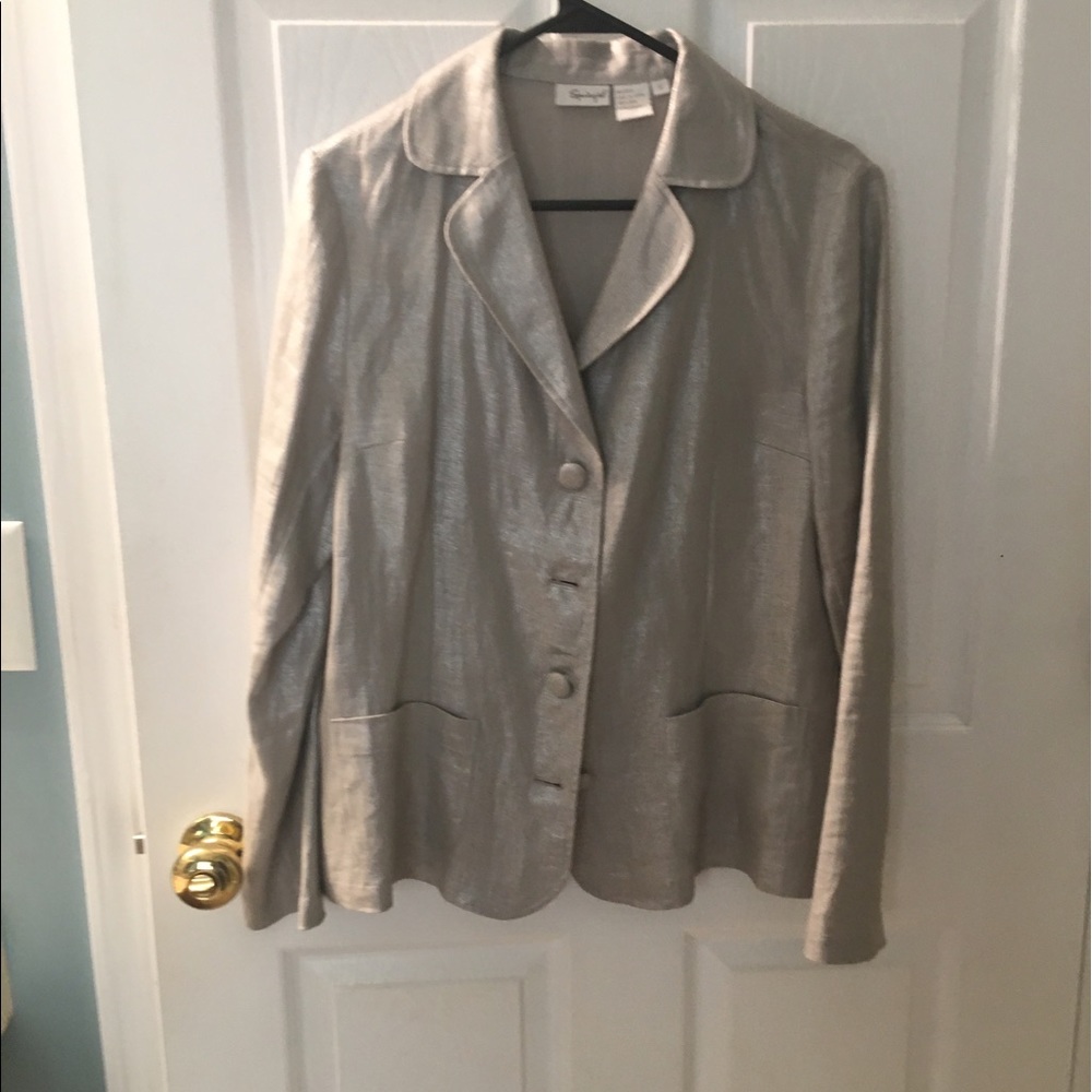 Silver Gray size 12 linen blazer