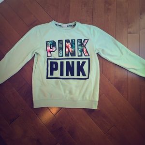 Mint Green VS Pink Floral Pattern Sweatshirt