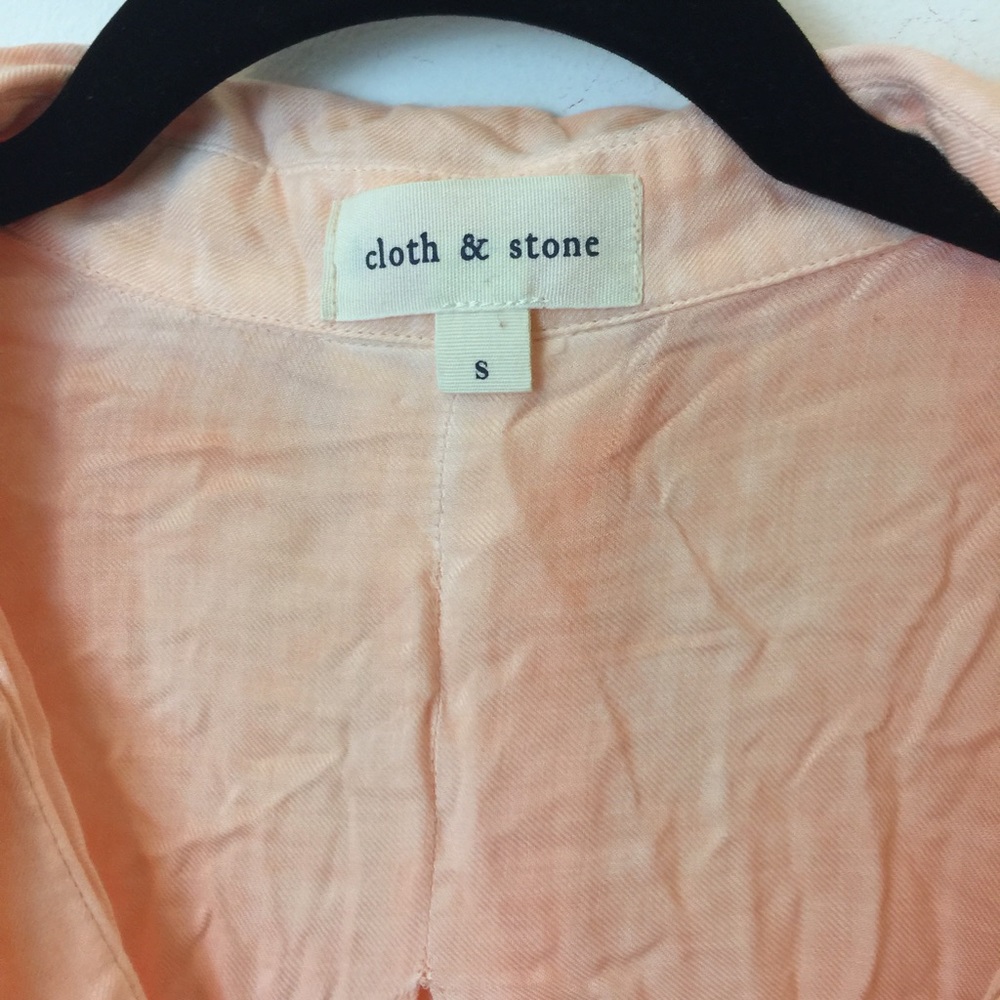 Cloth & Stone Cream-Sickle Orange Button Down Top - Picture 4 of 7