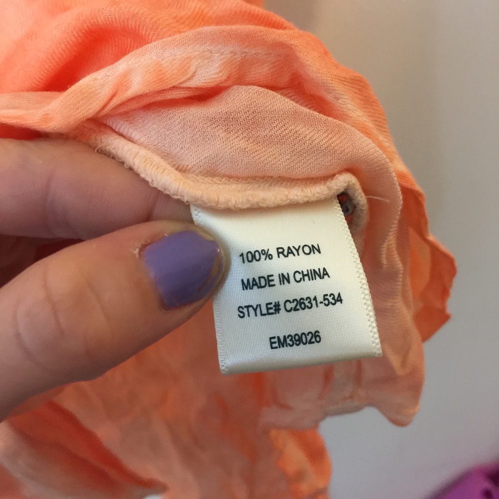 Cloth & Stone Cream-Sickle Orange Button Down Top - Picture 5 of 7